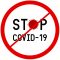 Sign caution STOP COVID-19 coronavirus